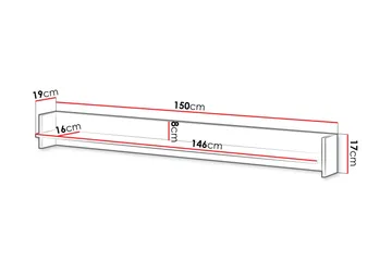 Polina Vägghylla 150 cm - Brun/Svart - Förvaring - Köksförvaring - Kökshylla