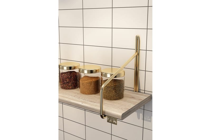 Sorab Vägghylla 60 cm - Brun/Guld - Förvaring - Köksförvaring - Kökshylla