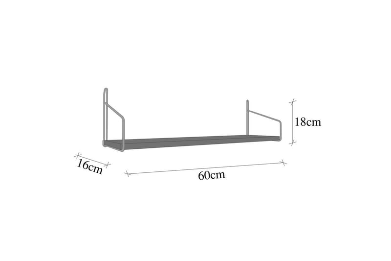 Sorab Vägghylla 60 cm - Brun/Guld - Förvaring - Köksförvaring - Kökshylla