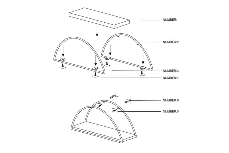 Souma Vägghylla 41 cm - Brun/Guld - Förvaring - Köksförvaring - Kökshylla