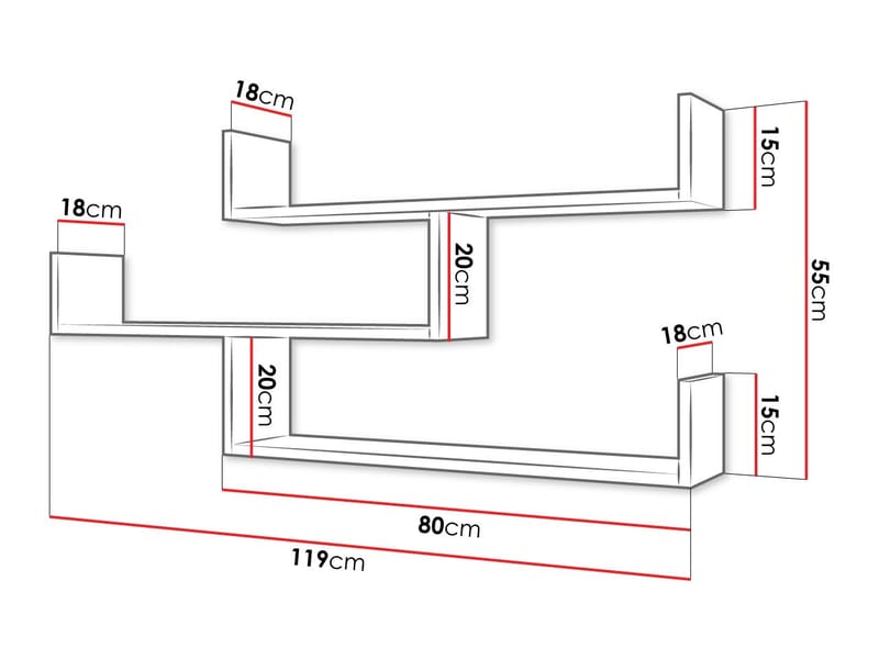 Triorana Vägghylla 119 cm - beige - Förvaring - Köksförvaring - Kökshylla