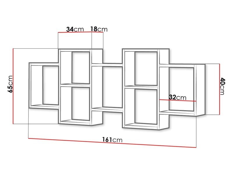 Triorana Vägghylla 161 cm - beige - Förvaring - Köksförvaring - Kökshylla