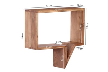 Vägghylla Wohnling Set med 2 solid trähyllor i form av pratbubblor, modern loftstil Akacia - Akacia - Förvaring - Köksförvaring - Kökshylla