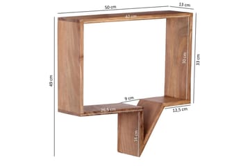 Vägghylla Wohnling Set med 2 solid trähyllor i form av pratbubblor, modern loftstil Akacia - Akacia - Förvaring - Köksförvaring - Kökshylla