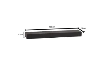Vägghylla Wohnling svart stenoptik, väggmonterad, svävande hylla, modern loftstil 120 cm - 120 cm - Förvaring - Köksförvaring - Kökshylla