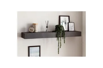 Vägghylla Wohnling svart stenoptik, väggmonterad, svävande hylla, modern loftstil 120 cm - 120 cm - Förvaring - Köksförvaring - Kökshylla