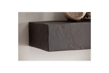 Vägghylla Wohnling svart stenoptik, väggmonterad, svävande hylla, modern loftstil 120 cm - 120 cm - Förvaring - Köksförvaring - Kökshylla