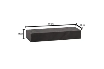 Vägghylla Wohnling svart stenoptik, väggmonterad, svävande hylla, modern loftstil 60 cm - 60 cm - Förvaring - Köksförvaring - Kökshylla