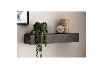 Vägghylla Wohnling svart stenoptik, väggmonterad, svävande hylla, modern loftstil 60 cm - 60 cm - Förvaring - Köksförvaring - Kökshylla