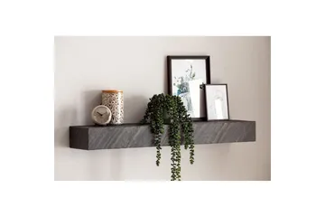 Vägghylla Wohnling svart stenoptik, väggmonterad, svävande hylla, modern loftstil 90 cm - 90 cm - Förvaring - Köksförvaring - Kökshylla