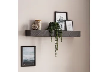 Vägghylla Wohnling svart stenoptik, väggmonterad, svävande hylla, modern loftstil 90 cm - 90 cm - Förvaring - Köksförvaring - Kökshylla