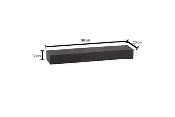 Vägghylla Wohnling svart stenoptik, väggmonterad, svävande hylla, modern loftstil 90 cm - 90 cm - Förvaring - Köksförvaring - Kökshylla