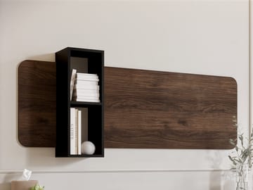 Zalricus Vägghylla 160x52 cm - Svart, valnöt - Förvaring - Köksförvaring - Kökshylla