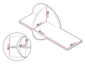Zarek Vägghylla 82 cm - brun och rosa - Förvaring - Köksförvaring - Kökshylla