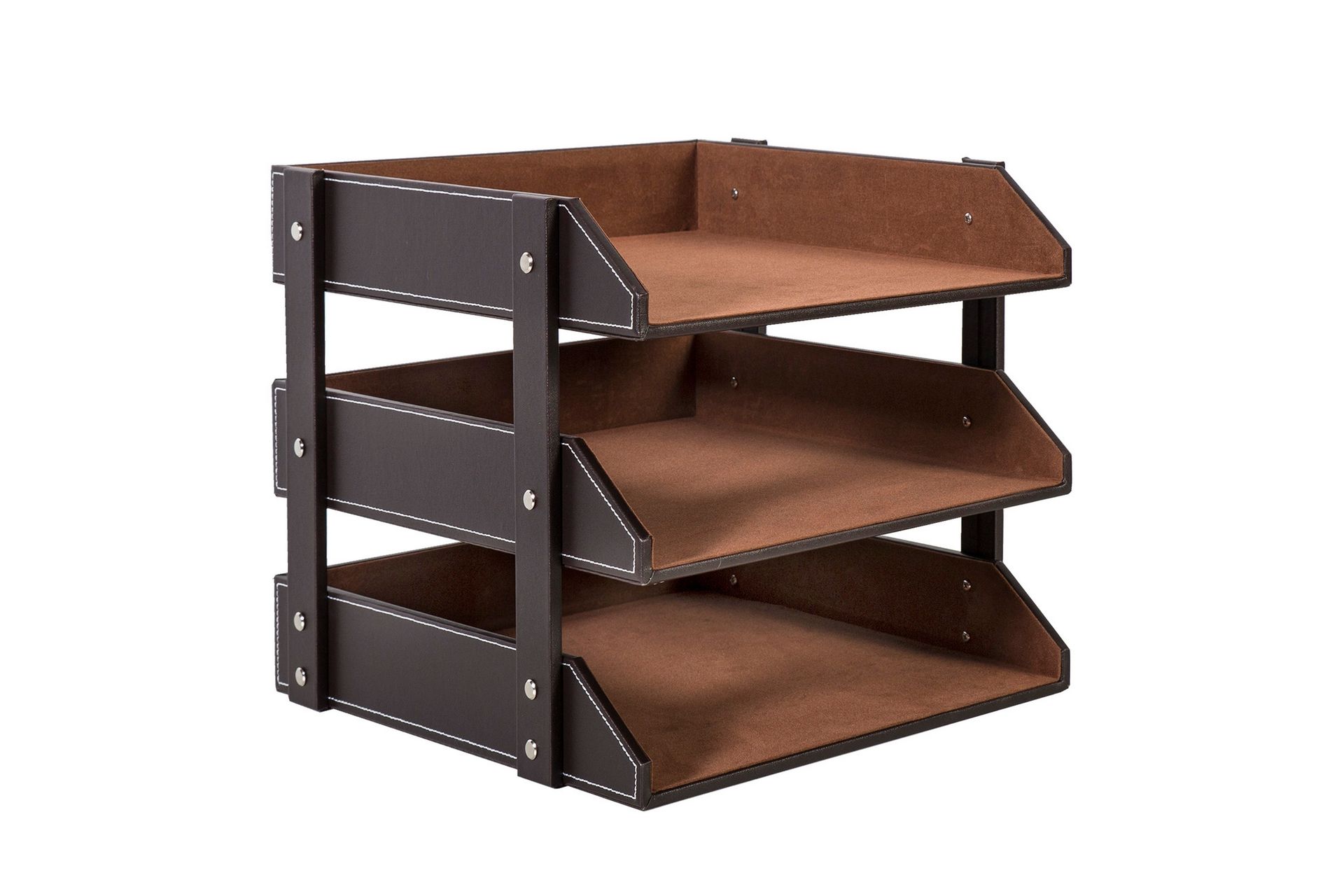 Dokumentlåda 3x WALTER 28x35xH27cm mörkbrun PU -