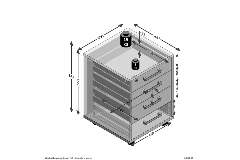 Calvia Hurts 48 cm - Vit - Förvaring - Kontorsförvaring - Hurtsar
