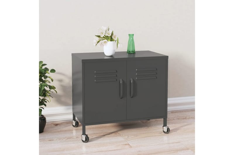 Förvaringsskåp antracit 60x35x49 cm stål - Grå - Förvaring - Kontorsförvaring - Hurtsar