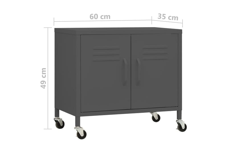 Förvaringsskåp antracit 60x35x49 cm stål - Grå - Förvaring - Kontorsförvaring - Hurtsar