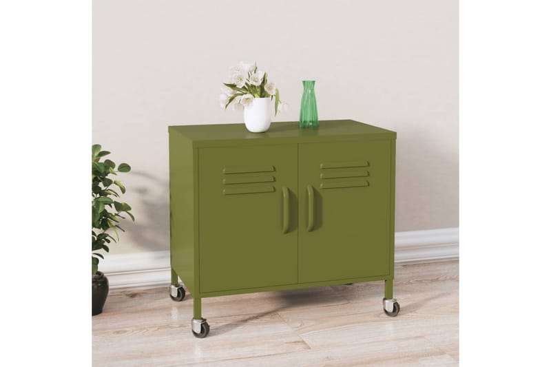 Förvaringsskåp olivgrön 60x35x49 cm stål - Grön - Förvaring - Kontorsförvaring - Hurtsar