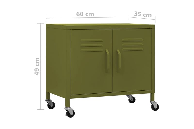 Förvaringsskåp olivgrön 60x35x49 cm stål - Grön - Förvaring - Kontorsförvaring - Hurtsar