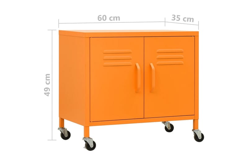Förvaringsskåp orange 60x35x49 cm stål - Orange - Förvaring - Kontorsförvaring - Hurtsar