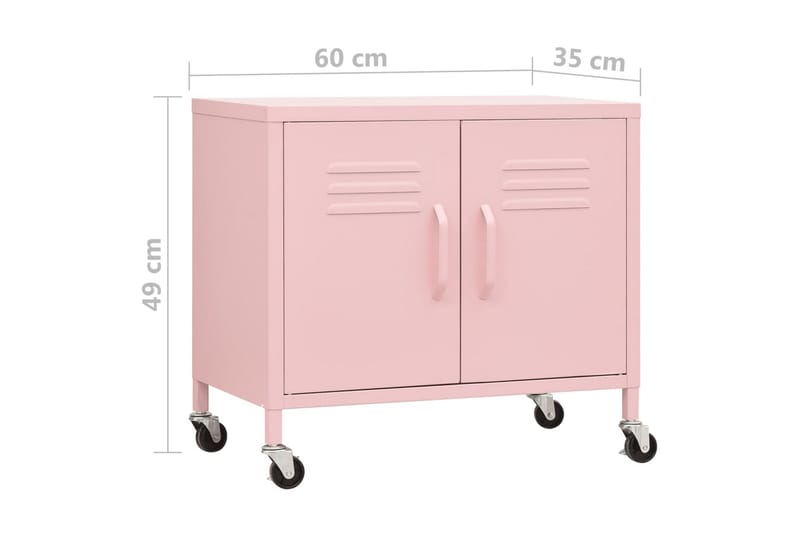 Förvaringsskåp rosa 60x35x49 cm stål - Rosa - Förvaring - Kontorsförvaring - Hurtsar