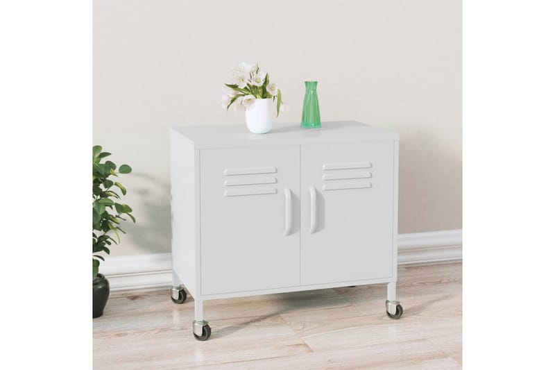 Förvaringsskåp vit 60x35x49 cm stål - Vit - Förvaring - Kontorsförvaring - Hurtsar