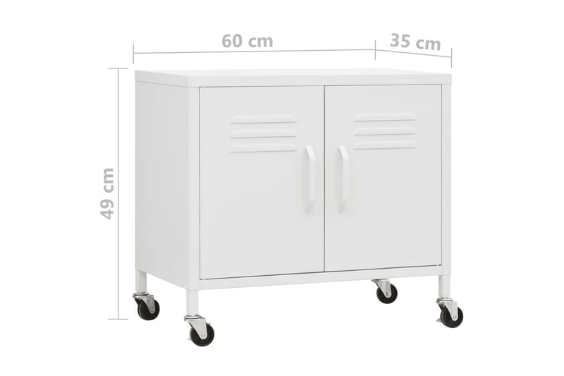 Förvaringsskåp vit 60x35x49 cm stål - Vit - Förvaring - Kontorsförvaring - Hurtsar