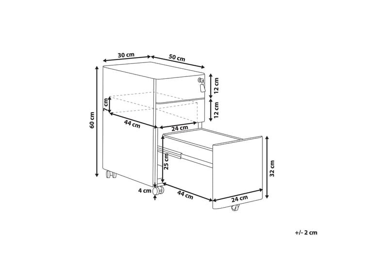 Lubriano Kontorshurts 30x50 cm - Metall/Svart - Förvaring - Kontorsförvaring - Hurtsar