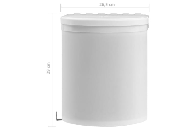 Inbyggd sophink plast 12 L - Vit - Förvaring - Kontorsförvaring - Papperskorg