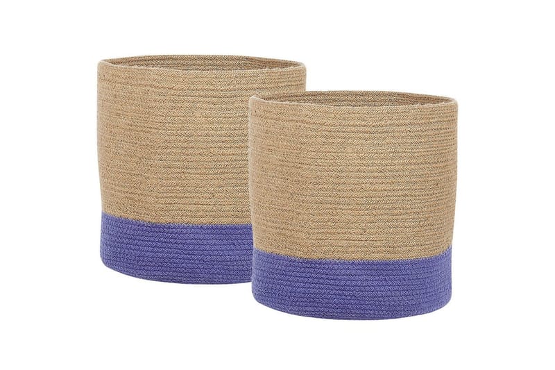 Korg Bulanik set om 2 Beige, naturlig, lila - Beige, naturlig, lila - Förvaring - Badrumsförvaring & tvättstuga inredning