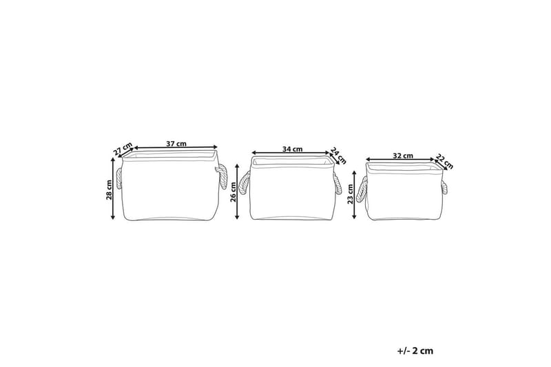 Korg Darqab set om 3 Beige, vit - Beige, vit - Förvaring - Badrumsförvaring & tvättstuga inredning