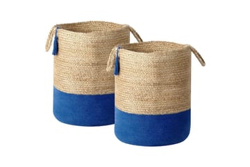 Korg Gajar set om 2 Beige, marinblå