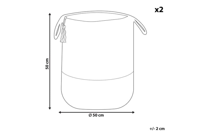 Korg Gajar set om 2 Beige, marinblå - Beige, marinblå - Förvaring - Småförvaring - Förvaringskorg - Flätad korg & rottingkorg