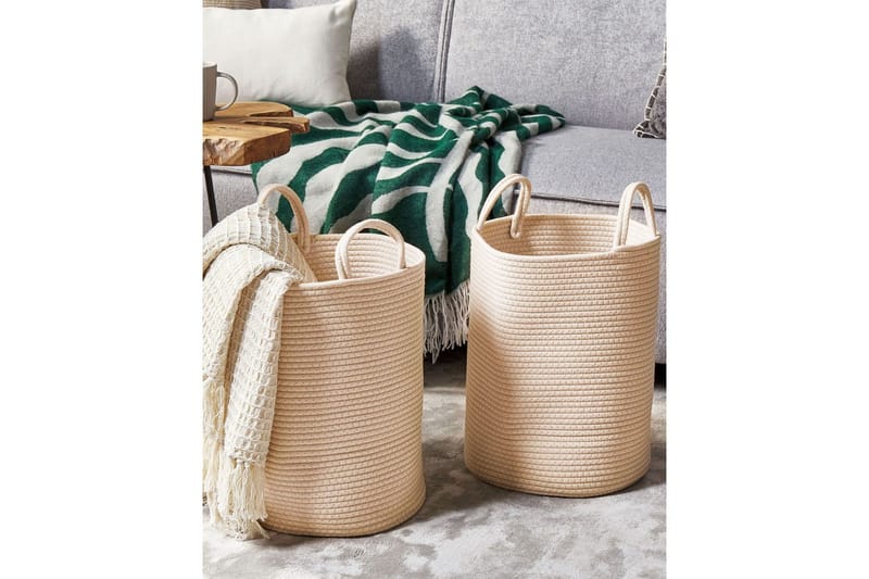 Korg Saryk set om 2 Beige - Beige - Förvaring - Badrumsförvaring & tvättstuga inredning