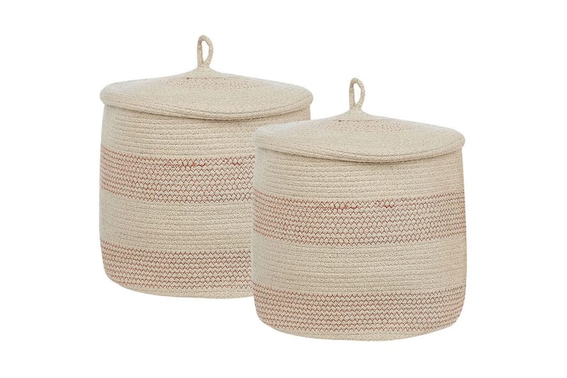 Korg Silopi set om 2 Beige, Orange - Beige, Orange - Förvaring - Badrumsförvaring & tvättstuga inredning