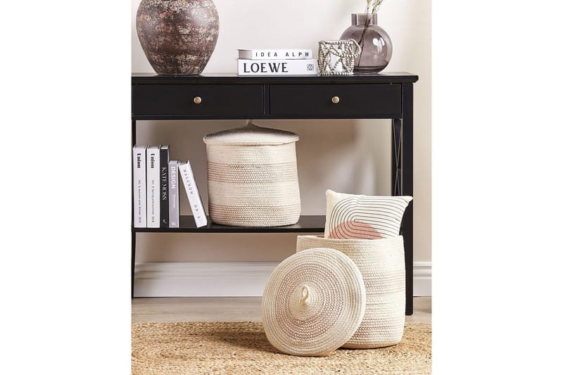 Korg Silopi set om 2 Beige, Orange - Beige, Orange - Förvaring - Småförvaring - Förvaringskorg - Flätad korg & rottingkorg