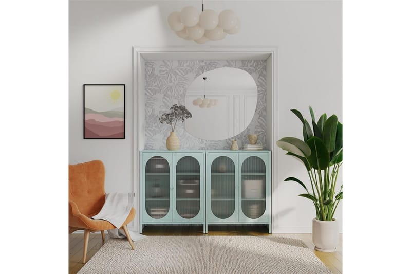 Medicinskåp Loft24 Skåp Luna 80x40x102 cm, Himmelsblå Light Blue,Blå - Förvaring - Skåp