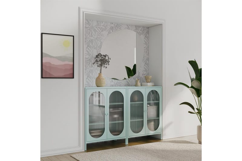 Medicinskåp Loft24 Skåp Luna 80x40x102 cm, Himmelsblå Light Blue,Blå - Förvaring - Skåp