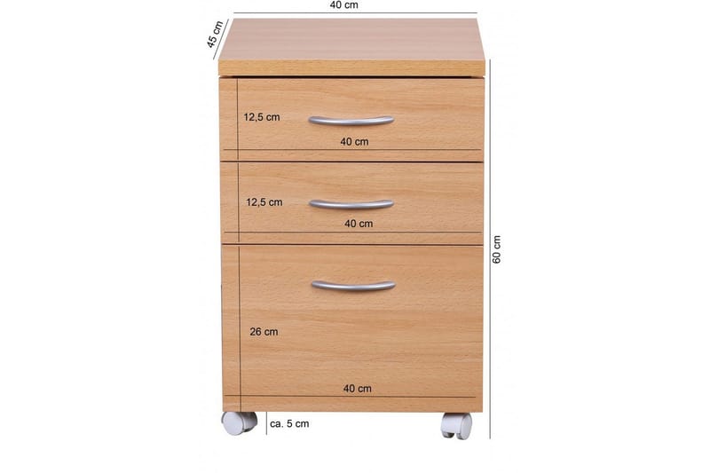 Rullkontejner Wohnling Bokutseende Folierad Spånskiva 4 Lådor Modern - Förvaring - Kontorsförvaring