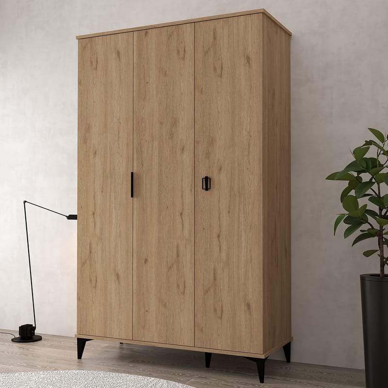 Addeva Garderob 123x200x52 cm - Sapphire Oak - Förvaring - Skåp - Garderobsskåp