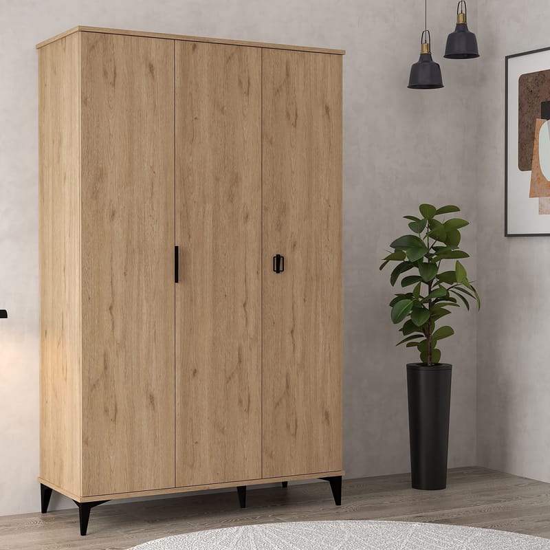 Addeva Garderob 123x200x52 cm - Sapphire Oak - Förvaring - Skåp - Garderobsskåp