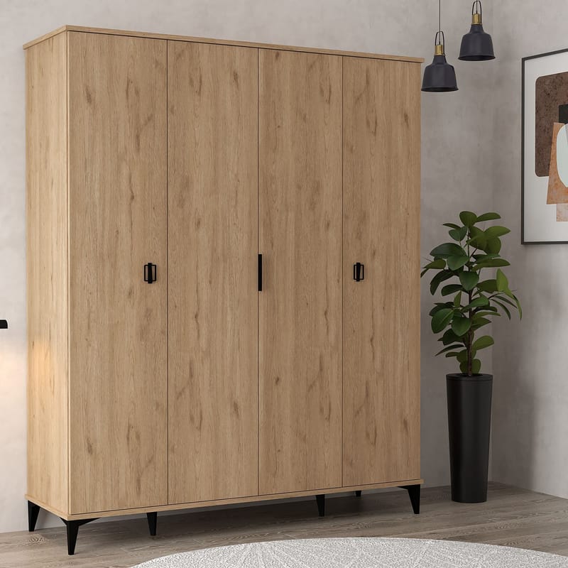 Addeva Garderob 164x200x52 cm - Sapphire Oak - Förvaring - Skåp - Garderobsskåp