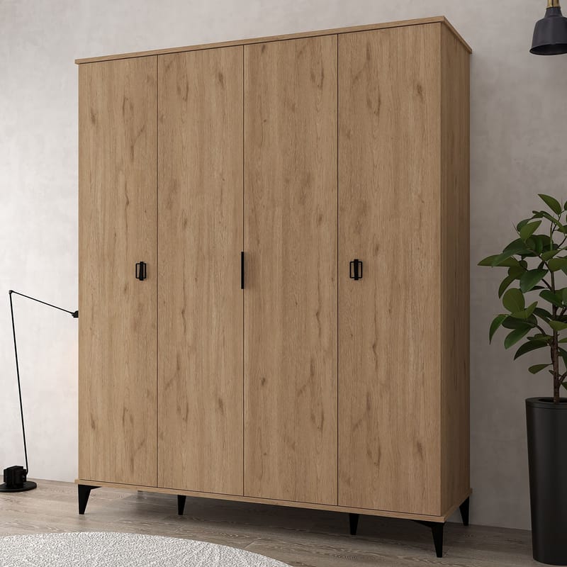 Addeva Garderob 164x200x52 cm - Sapphire Oak - Förvaring - Skåp - Garderobsskåp