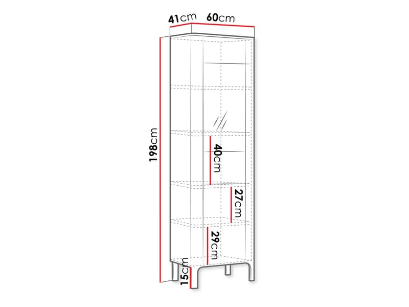 Aggarwal Vitrinskåp 60 cm - Förvaring - Skåp - Vitrinskåp