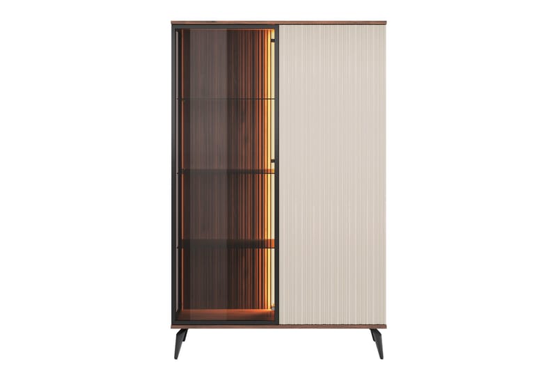 Akinari Vitrinskåp 103x162 cm - Brun/Beige - Förvaring - Skåp - Vitrinskåp