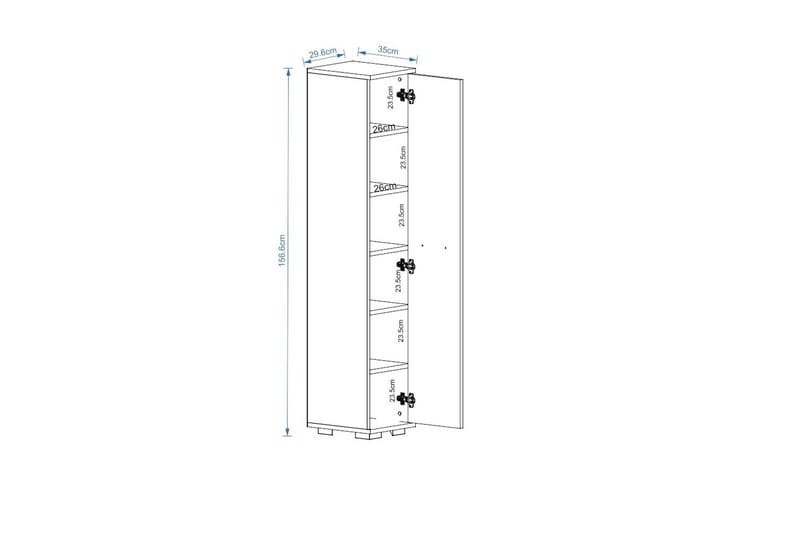 ASIMO Garderobdsskåp 29,6x156,6 cm Brun - Garderobsskåp