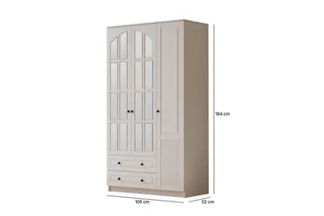 Astrel Garderobsskåp 105x184 cm - Matt Vit - Förvaring - Skåp - Garderobsskåp