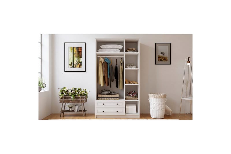 Astrel Garderobsskåp 105x184 cm - Matt Vit - Förvaring - Skåp - Garderobsskåp
