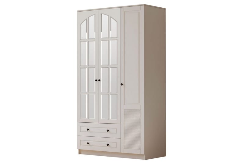 Astrel Garderobsskåp 105x210 cm, Matt Vit